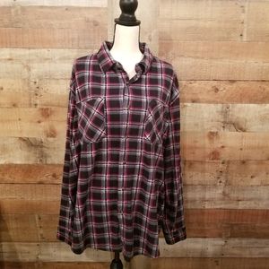 Soft flannel pink, black, gray XL NWOT